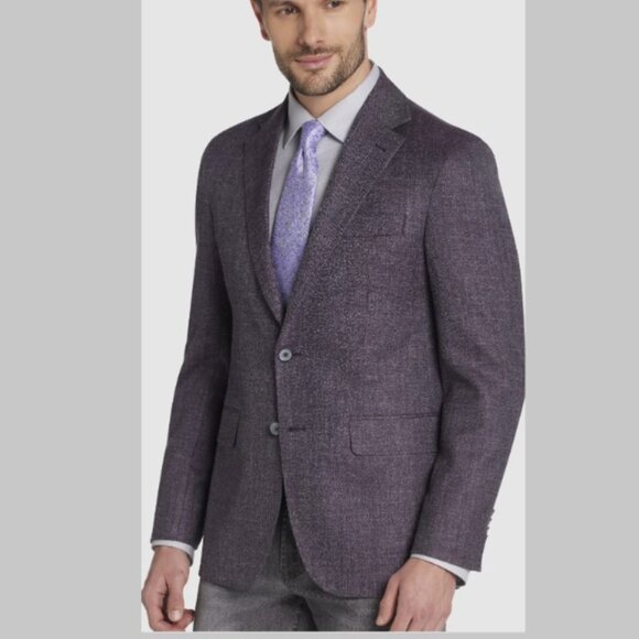 NEW 38R Joseph Abboud DARK PURPLE Modern Fit Wool Blend Sport Coat Blazer - Picture 1 of 4